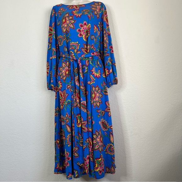 BODEN Leandra Jersey Midi Dress-Gallery Blue, Whimsical Vine Blue 12R NEW $175 - Picture 16 of 16
